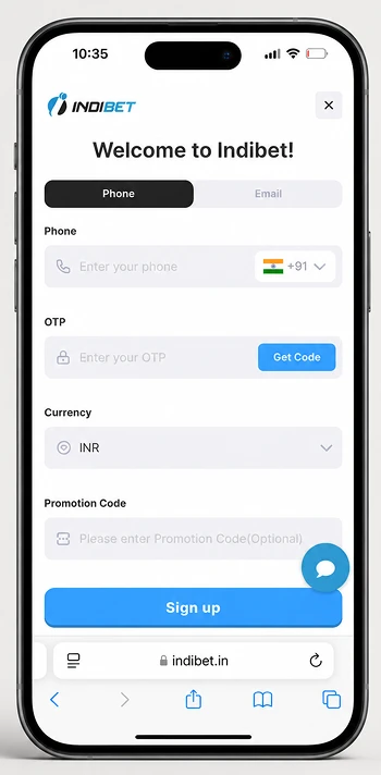 indibet registration on mobile