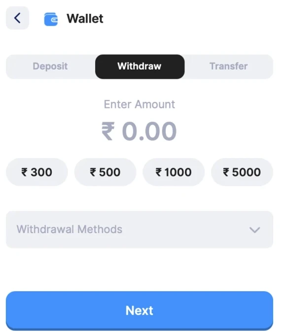 indibet withdraw window